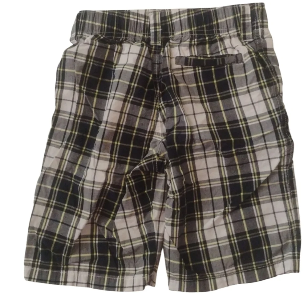 Gymboree Boys Black, Blue Plaid Elastic Waistband Shorts Size 10